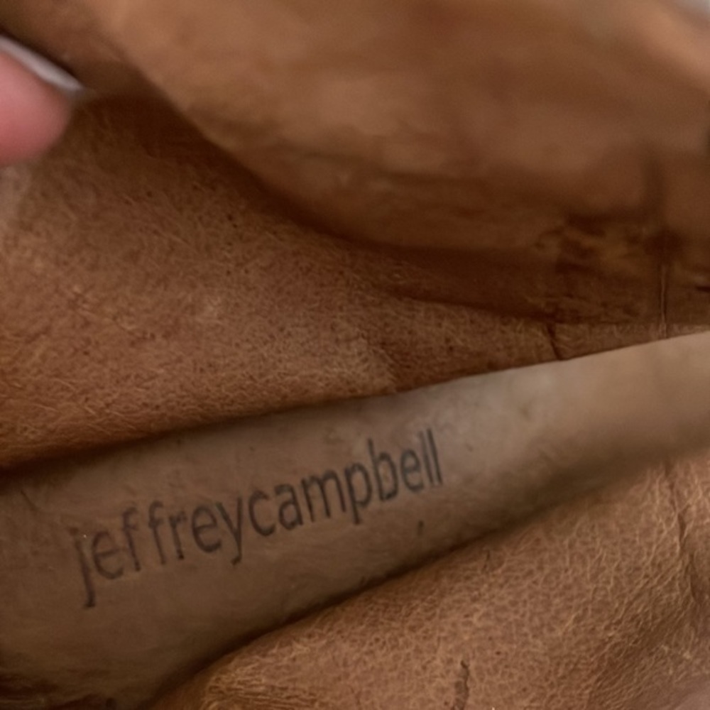 Jeffrey Campbell Taupe Cors Lace Up Open Toe Heels - image 8